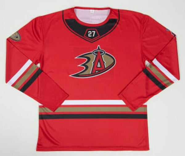 X Los Angeles Angels Anaheim Ducks red jersey