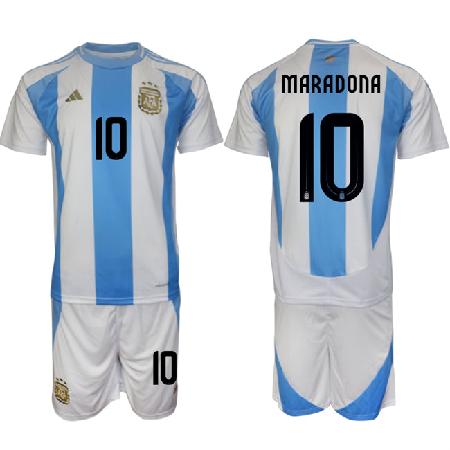 Diego Maradona Argentina National Team white-blue Home jersey