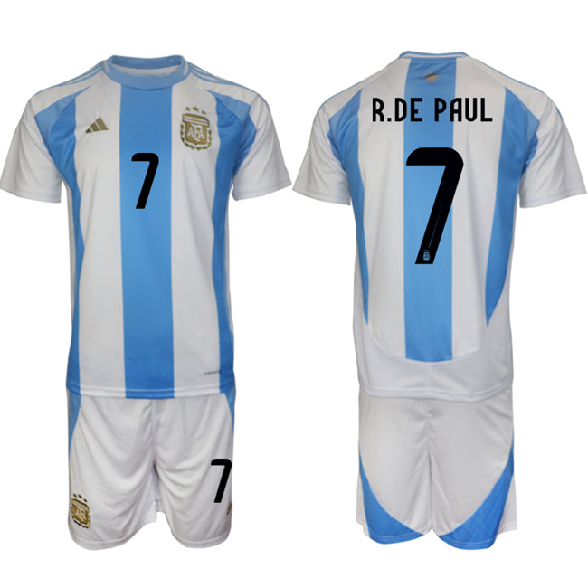 Rodrigo Javier De Paul Argentina National Team white-blue Home jersey