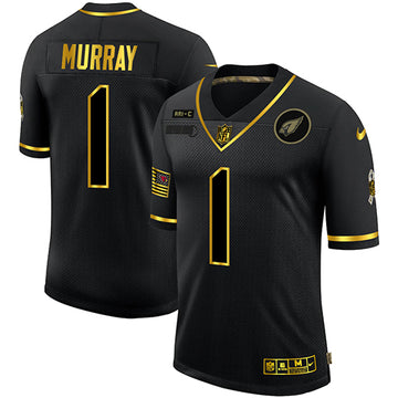 Arizona Cardinals #1 Kyler Murray 2020 Black-Gold Salute To Service Jersey
