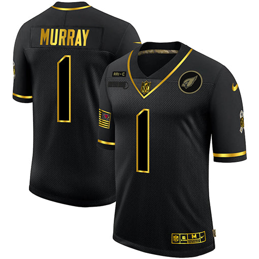 Arizona Cardinals #1 Kyler Murray 2020 Black-Gold Salute To Service Jersey