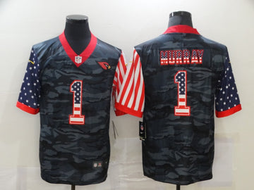 Arizona Cardinals #1 Kyler Murray 2020 Camo USA Flag Jersey