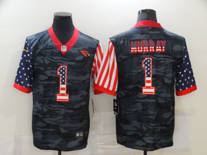Arizona Cardinals #1 Kyler Murray 2020 Camo USA Flag Jersey