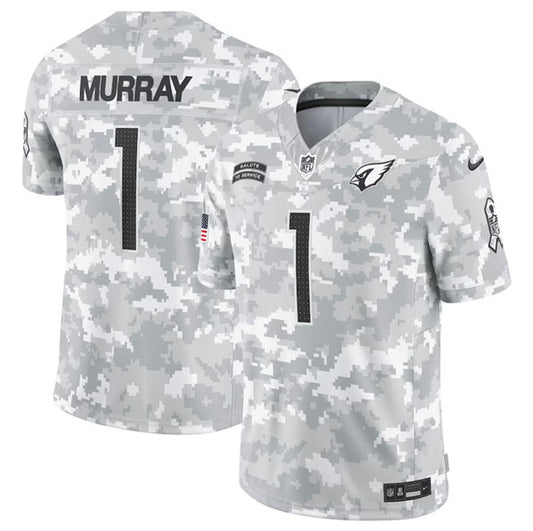 Arizona Cardinals #1 Kyler Murray Arctic Camo 2024 FUSE Salute to Service Jersey