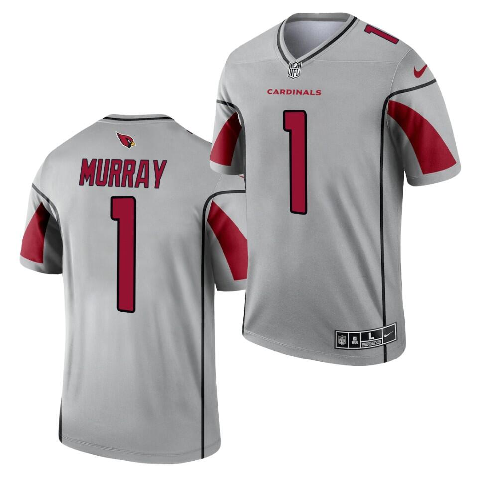 Arizona Cardinals #1 Kyler Murray Silver 2021 Inverted Legend Jersey