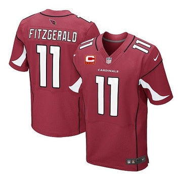 Arizona Cardinals #11 Larry Fitzgerald with C patch Red Jersey