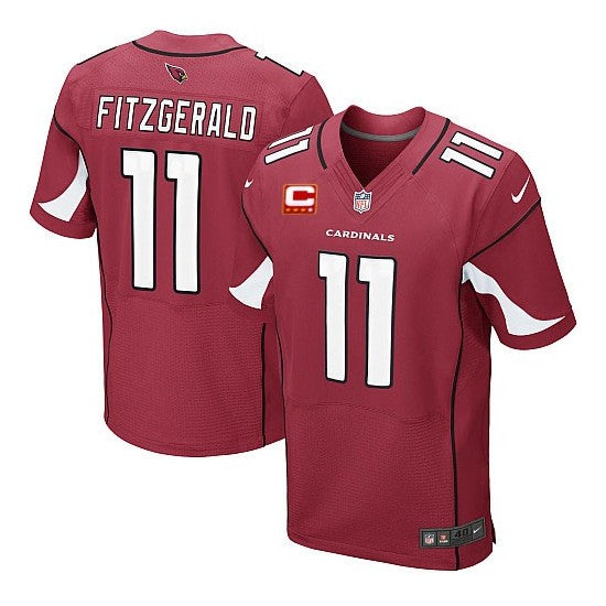 Arizona Cardinals #11 Larry Fitzgerald with C patch Red Jersey