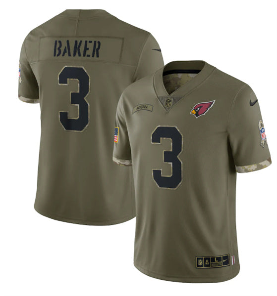 Arizona Cardinals #3 Budda Baker 2022 Olive Salute To Service Jersey