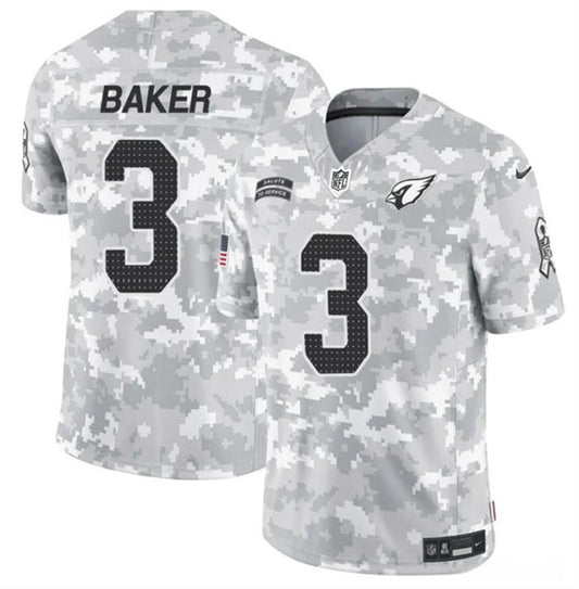 Arizona Cardinals #3 Budda Baker 2024 FUSE Arctic Camo Salute to Service Jersey