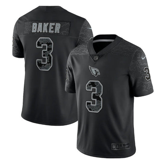 Arizona Cardinals #3 Budda Baker Black Reflective Jersey