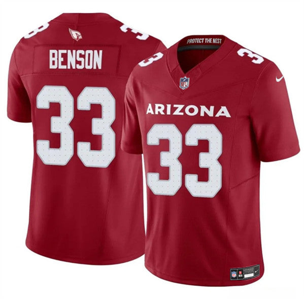 Trey Benson Arizona Cardinals red FUSE jersey