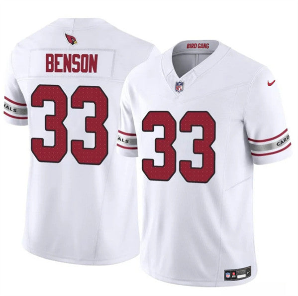 Trey Benson Arizona Cardinals white FUSE jersey