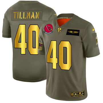 Arizona Cardinals #40 Pat Tillman 2019 Olive-Gold Salute To Service Jersey