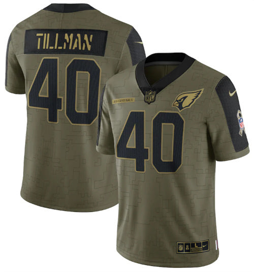 Arizona Cardinals #40 Pat Tillman 2021 Olive Salute To Service Jersey