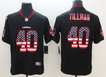 Arizona Cardinals #40 Pat Tillman Black 2018 USA Flag Color Rush Fashion Jersey
