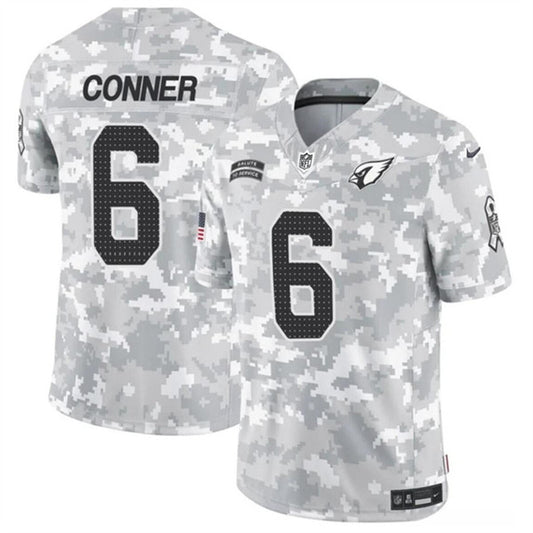Arizona Cardinals #6 James Conner 2024 FUSE Arctic Camo Salute to Service Jersey