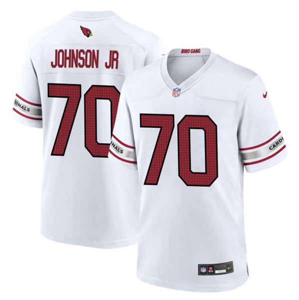 Arizona Cardinals #70 Paris Johnson Jr White 2023 Draft Game Jersey