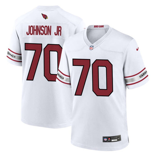 Arizona Cardinals #70 Paris Johnson Jr White 2023 Draft Game Jersey