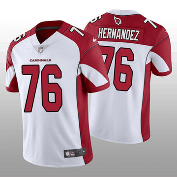 Will Hernandez Arizona Cardinals white-red jersey