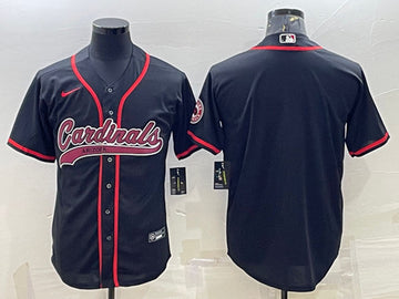Arizona Cardinals Blank Black With Patch Baseball Jersey