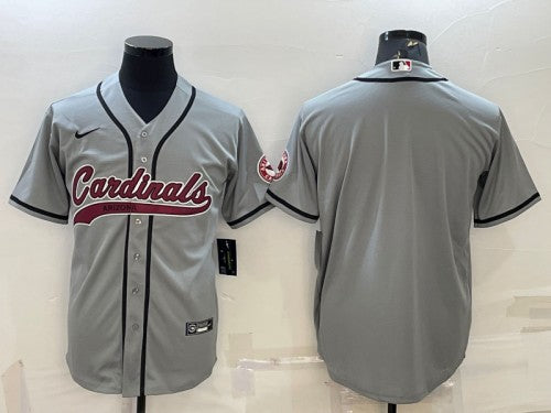 Arizona Cardinals Blank Gray With Patch Baseball Jersey