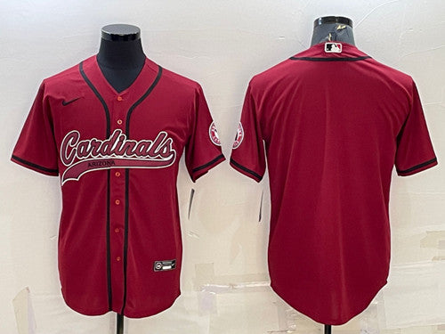 Arizona Cardinals Blank Red With Patch Baseball Jersey