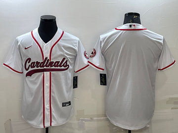 Arizona Cardinals Blank White With Patch Baseball Jersey
