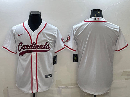 Arizona Cardinals Blank White With Patch Baseball Jersey