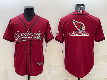 Arizona Cardinals Red Team Big Logo With Patch Baseball Jersey