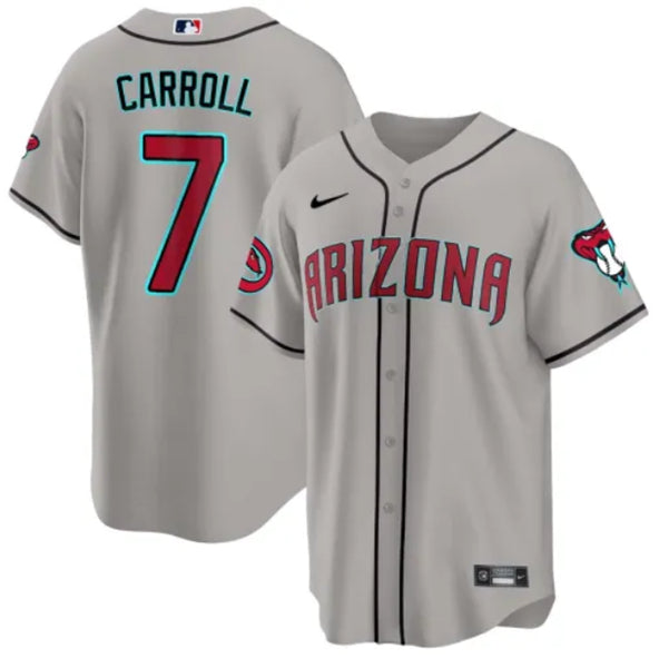 Corbin Carroll Arizona Diamondbacks gray jersey