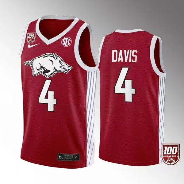 Custom Arkansas Razorbacks red jersey