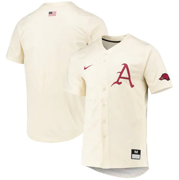 Custom Arkansas Razorbacks cream jersey