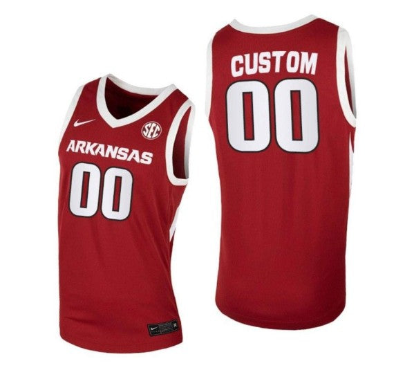 Custom Arkansas Razorbacks red jersey