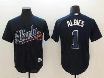 Ozhaino Albies Atlanta Braves navy jersey