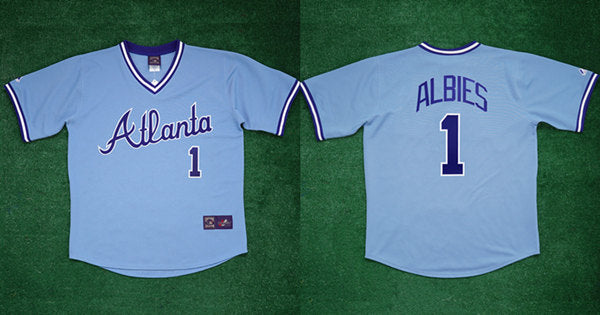 Ozzie Albies Atlanta Braves blue jersey