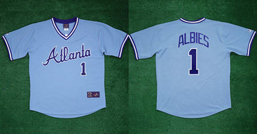 Ozzie Albies Atlanta Braves blue jersey