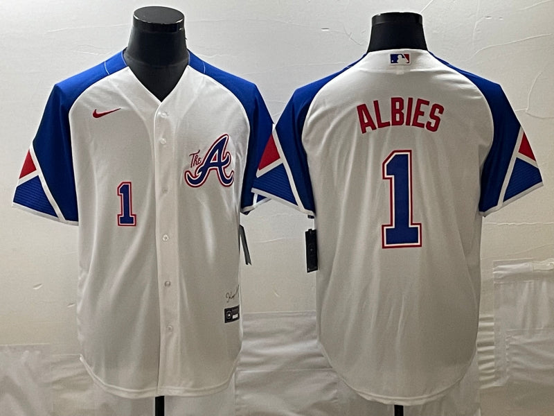 Ozzie Albies Atlanta Braves white City Connect jersey