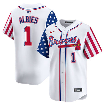Ozzie Albies Atlanta Braves white jersey