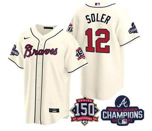 Jorge Soler Atlanta Braves cream jersey