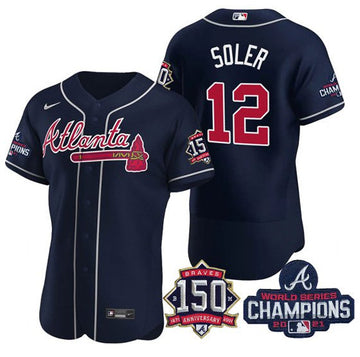 Jorge Soler Atlanta Braves navy jersey
