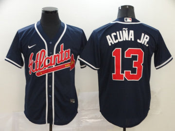 Ronald Acuna Jr Atlanta Braves navy jersey
