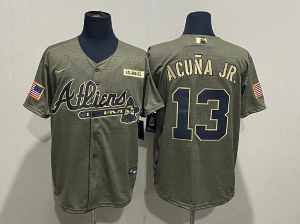 Ronald Acuna Jr Atlanta Braves camo Salute To Service jersey