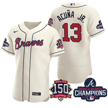 Ronald Acuna Jr Atlanta Braves cream jersey