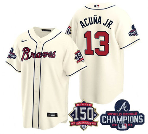 Ronald Acuna Jr Atlanta Braves cream jersey