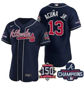 Ronald Acuna Jr Atlanta Braves navy jersey