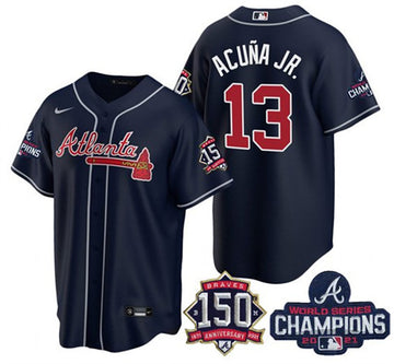 Ronald Acuna Jr Atlanta Braves navy jersey