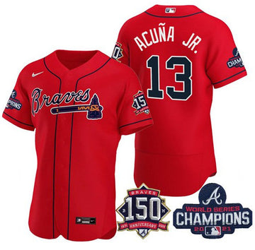 Ronald Acuna Jr Atlanta Braves red jersey