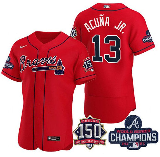 Ronald Acuna Jr Atlanta Braves red jersey