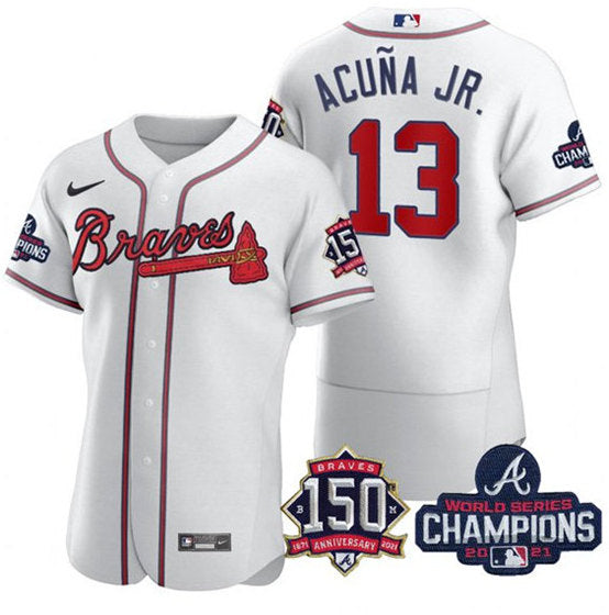 Ronald Acuna Jr Atlanta Braves white jersey