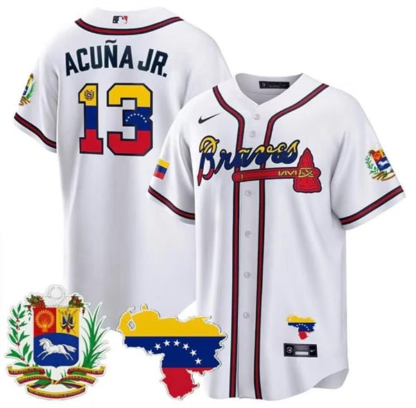Ronald Acuna Jr Atlanta Braves white jersey